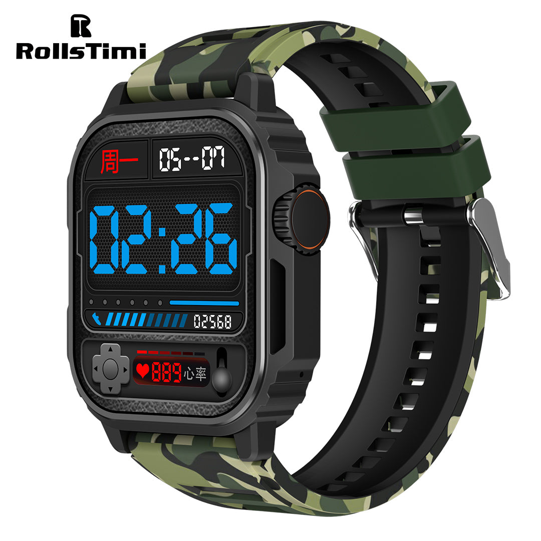 RollsTimi RTW11 Miliary Men's Smartwatch Sports Fitness Tracker IP68 Smart Watches for Women Oxygen Blood Pressure Monitoring