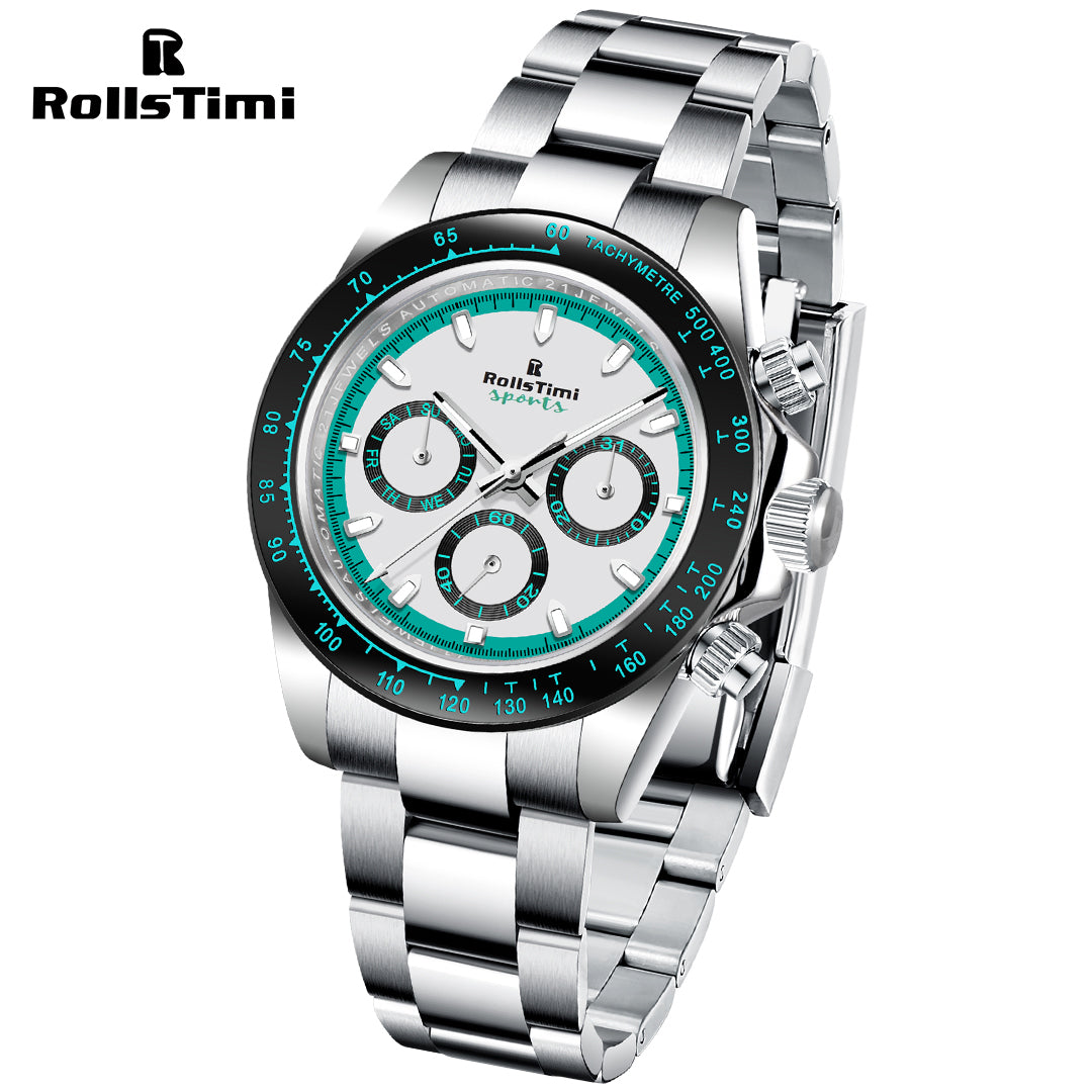 RollsTimi RT137 Men's Automatic Watches full Stainless Steel Mechanical Sports Wrist Watches for Men