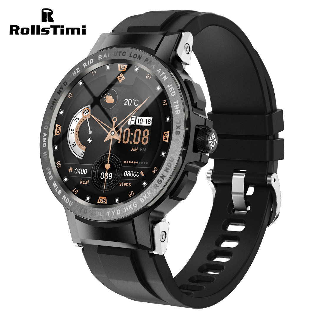 RollsTimi RTE19 Fashion Men's Smartwatches Silicone Waterproof Sports Fitness Tracker Smart Watch for Women Men, Bluetooth Call, Heart Rate Blood Pressure Monitoring