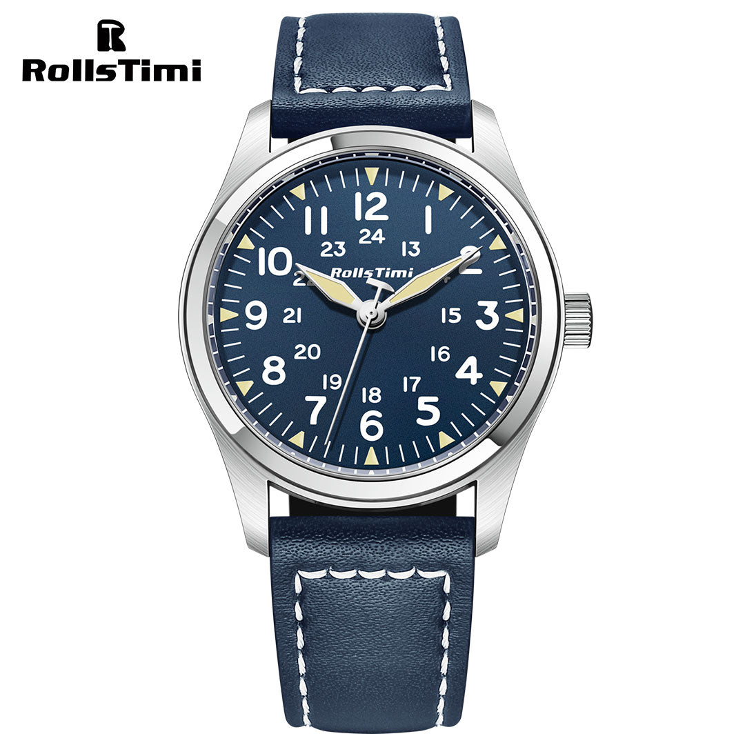 RollsTimi RT7902 Men's Quartz Watches 42mm Sports Pilot Business Wrist Watch for Men