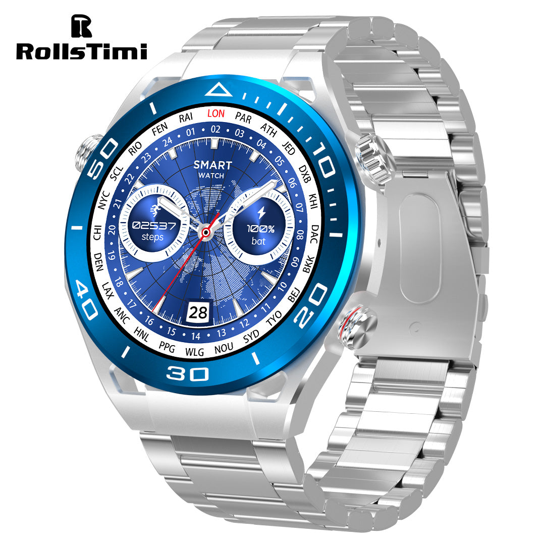 RollsTimi RTSK4 Luxury Men's Smartwatch Business Waterproof Sports Smart Watch for Women Fitness Tracker Heart Rate Blood Pressure Monitoring