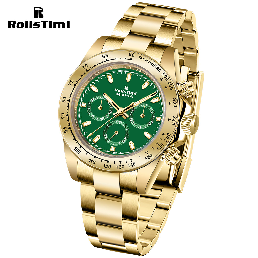 RollsTimi RT137 Men's Automatic Watches full Stainless Steel Mechanical Sports Wrist Watches for Men