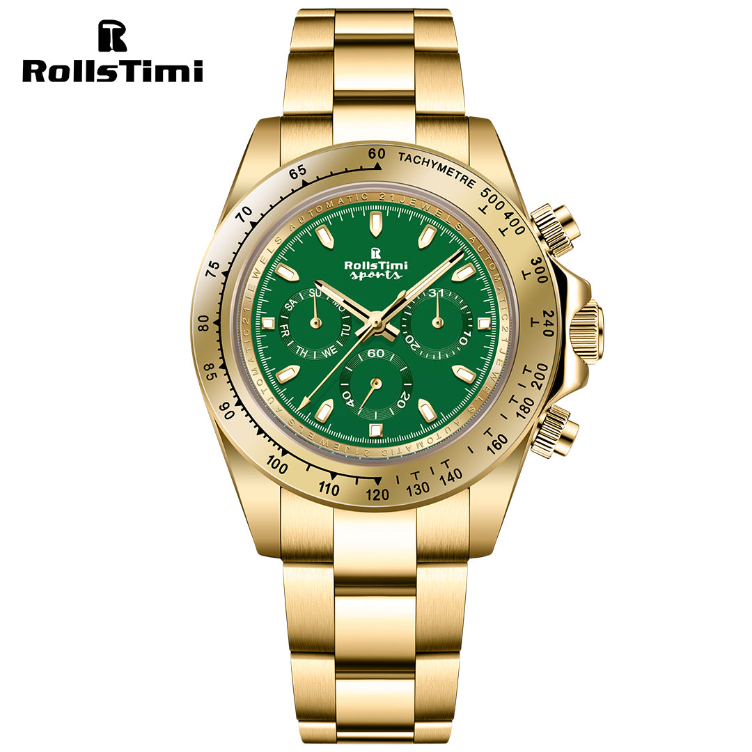 RollsTimi RT137 Men's Automatic Watches full Stainless Steel Mechanical Sports Wrist Watches for Men