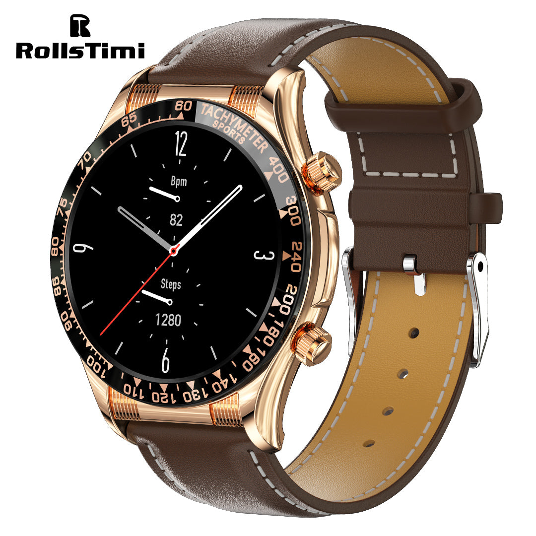 RollsTimi RTE18 Classic Men's Smartwatch Sports Waterproof Bluetooth Calls Smart Watches for Women Men, Heart Rate Blood Pressure Monitoring