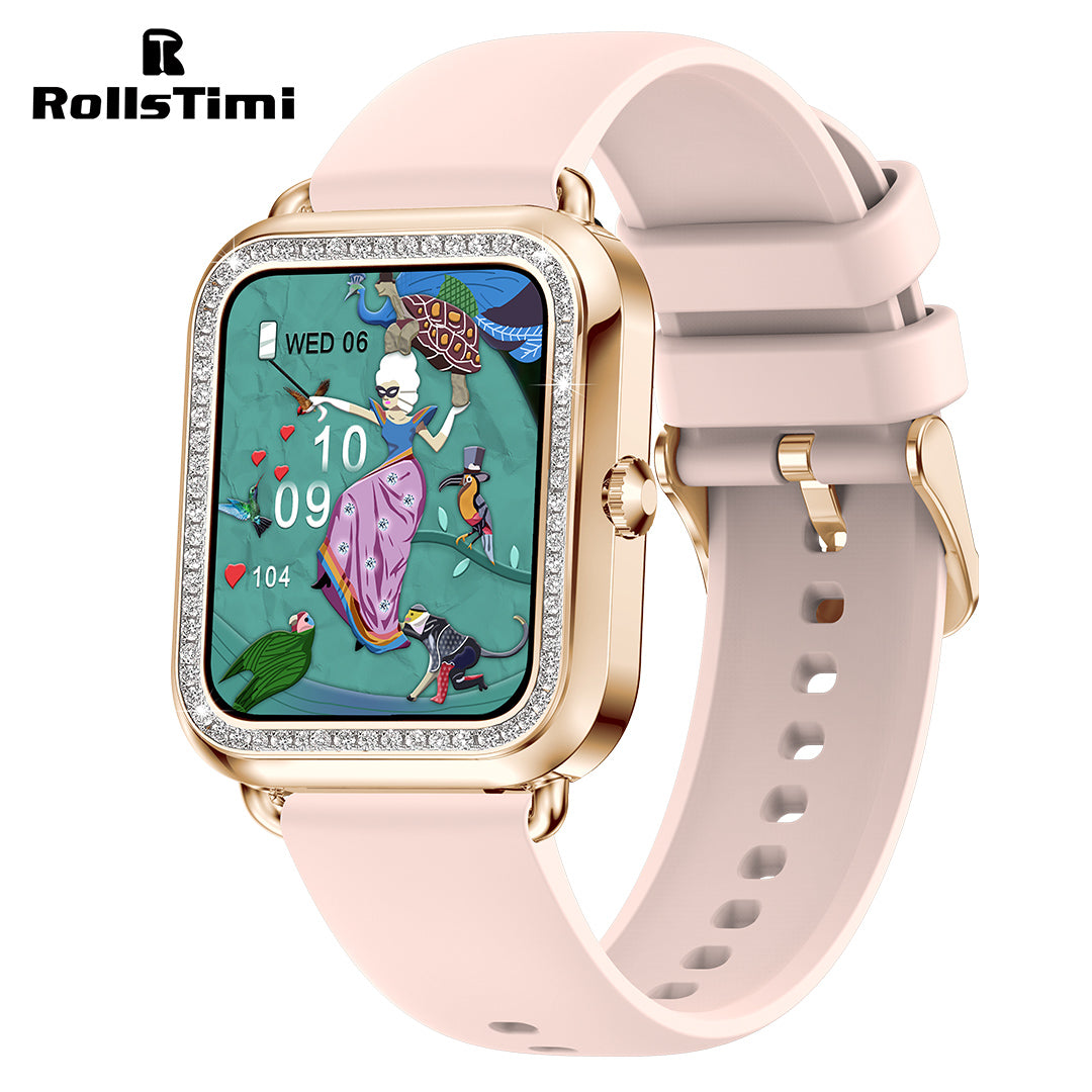 RollsTimi RTI98 Women's Smartwatch Luxury Fashion Fitness Tracker Sport Smart Watches for Women, Bluetooth Call Heart Rate Blood Pressure Monitoring