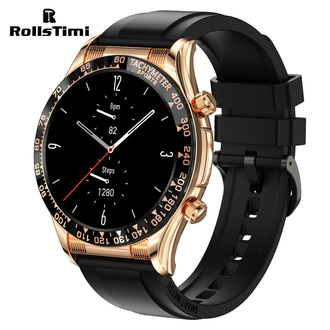 RollsTimi RTE18 Classic Men's Smartwatch Sports Waterproof Bluetooth Calls Smart Watches for Women Men, Heart Rate Blood Pressure Monitoring