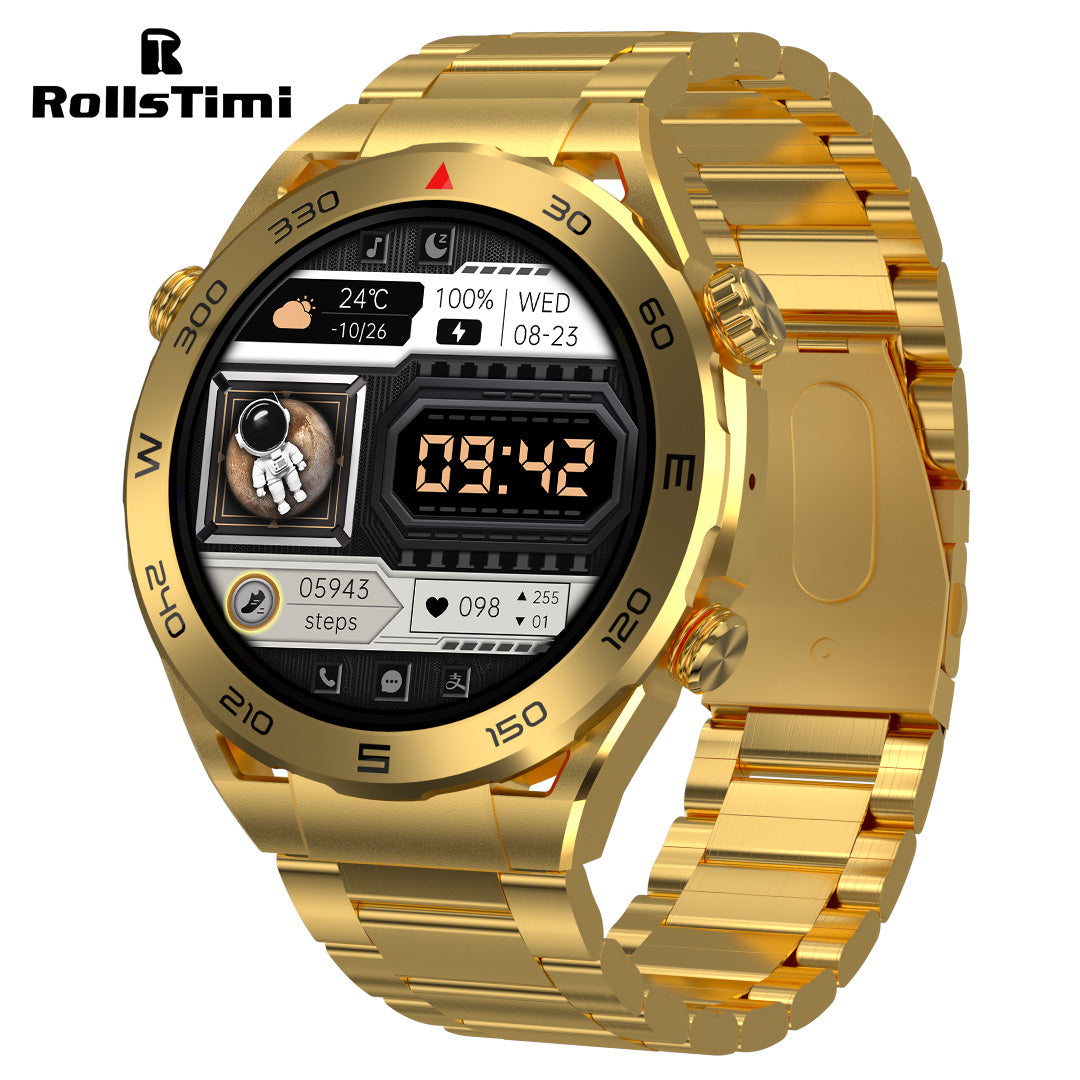 RollsTimi RTSK4 Luxury Men's Smartwatch Business Waterproof Sports Smart Watch for Women Fitness Tracker Heart Rate Blood Pressure Monitoring