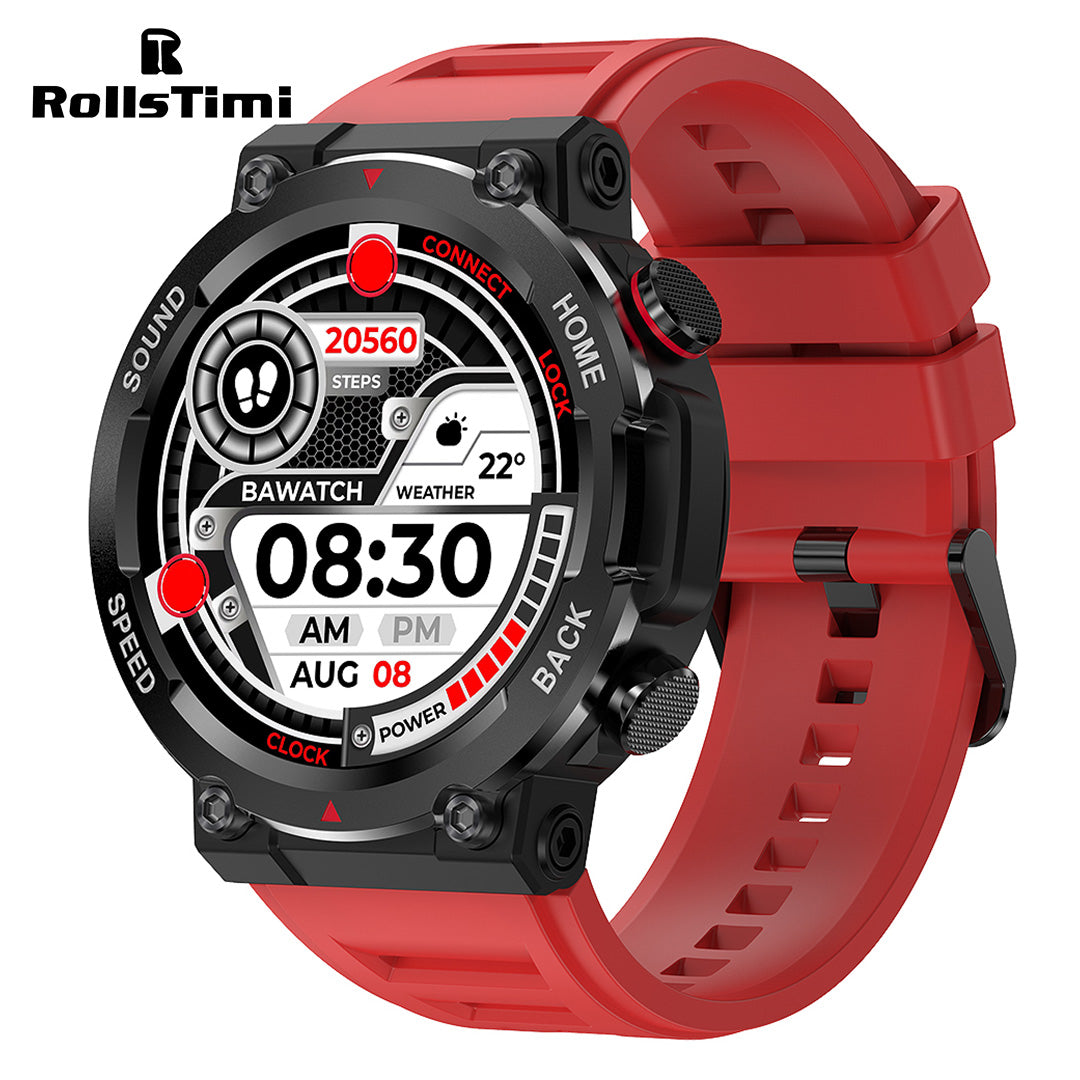 RollsTimi RT96 Men's Sports Smartwatches Military Waterproof Smart Watch for Women Fitness Tracker, Bluetooth Call, Heart Rate Blood Pressure Monitoring