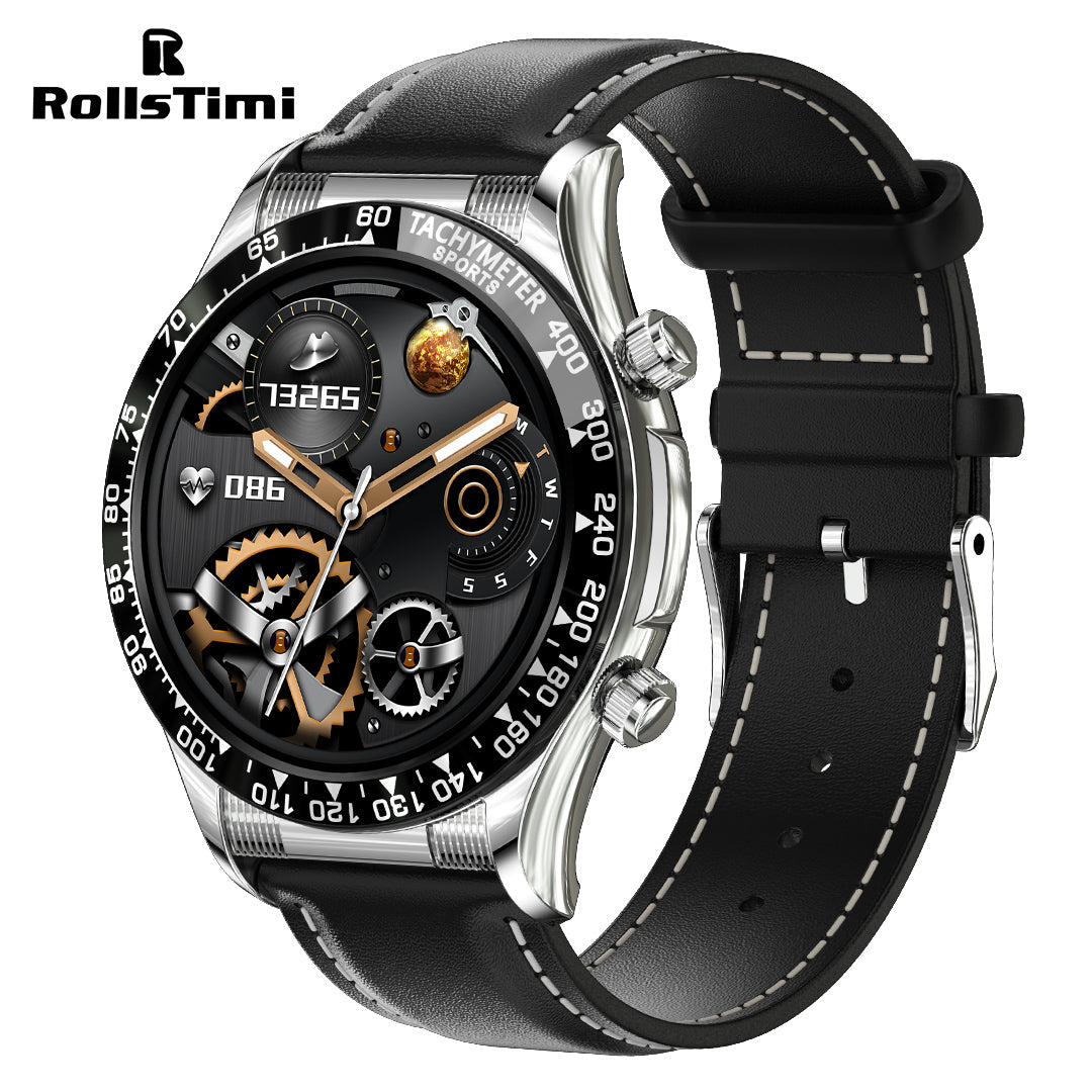 RollsTimi RTE18 Classic Men's Smartwatch Sports Waterproof Bluetooth Calls Smart Watches for Women Men, Heart Rate Blood Pressure Monitoring