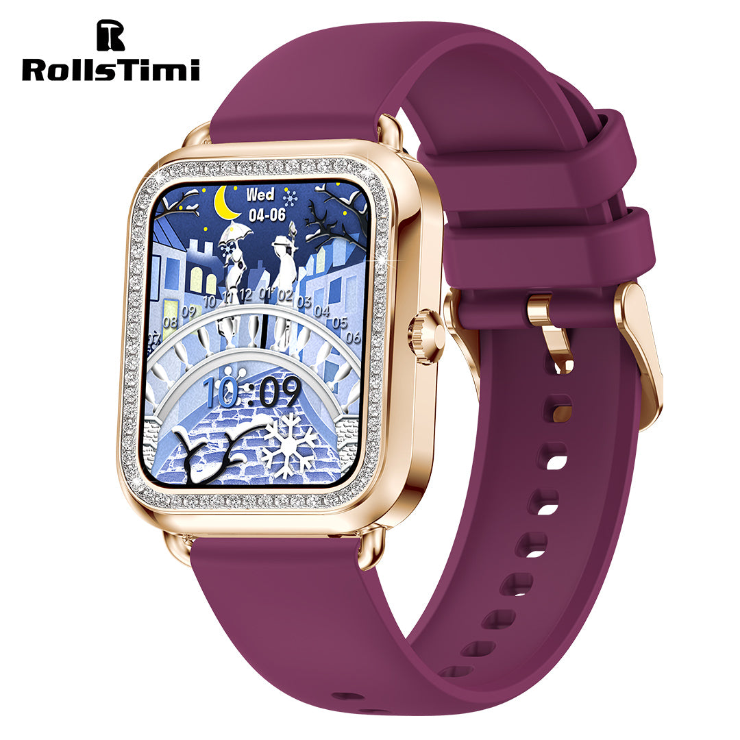 RollsTimi RTI98 Women's Smartwatch Luxury Fashion Fitness Tracker Sport Smart Watches for Women, Bluetooth Call Heart Rate Blood Pressure Monitoring