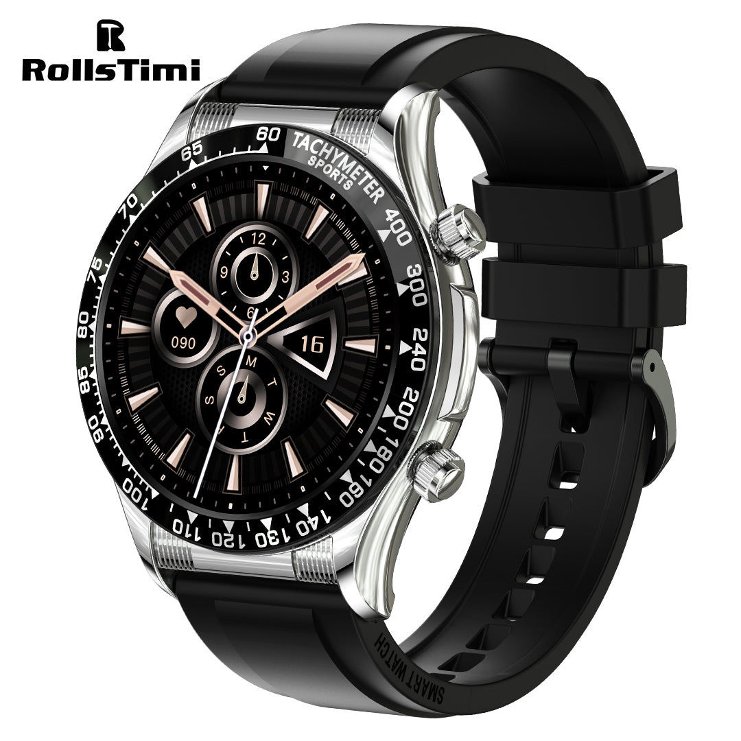 RollsTimi RTE18 Classic Men's Smartwatch Sports Waterproof Bluetooth Calls Smart Watches for Women Men, Heart Rate Blood Pressure Monitoring