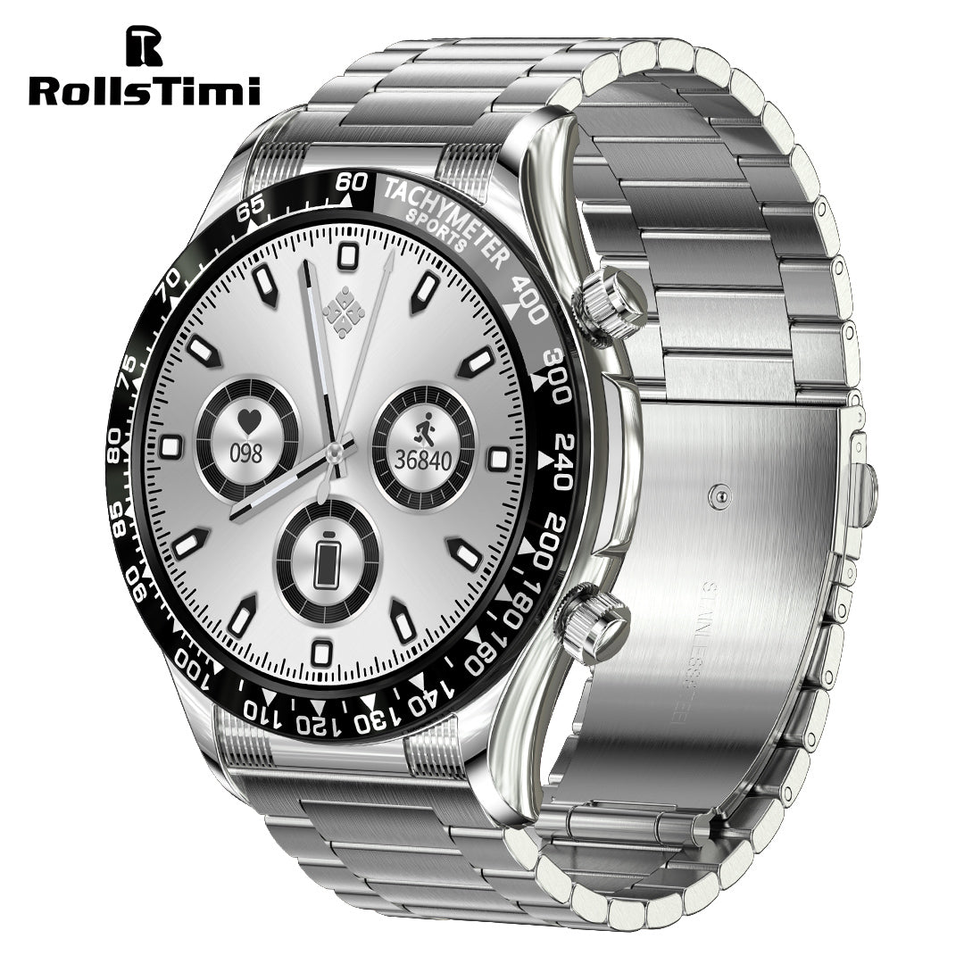 RollsTimi RTE18 Classic Men's Smartwatch Sports Waterproof Bluetooth Calls Smart Watches for Women Men, Heart Rate Blood Pressure Monitoring